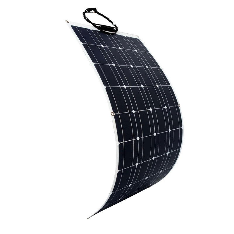Panela solar semiflexível de 100w 12v para carros e barcos